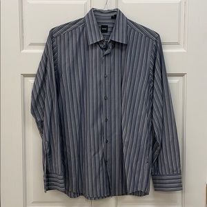 SEXY Hugo Boss Grey Striped Button-Down